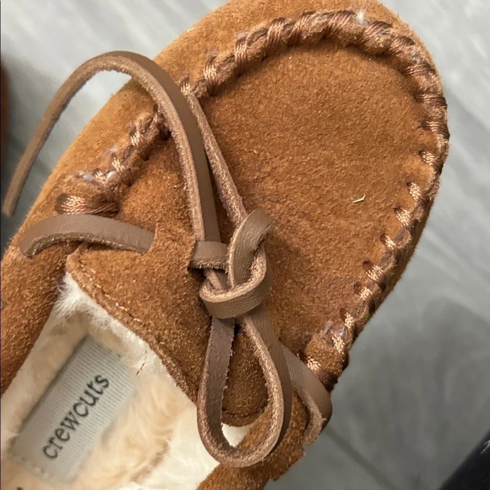 Crewcuts Brown Kids Moccasins with Bow Detail